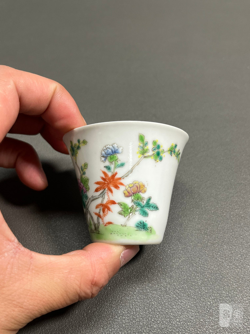 清道光  粉彩花卉纹杯（一对） - 图17